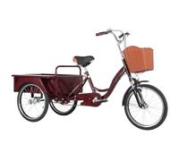 Adult Tricycle 3 Wheel Cruiser Bike, Foldable Three Wheeled Mountain Bicycle with Shopping Basket, 20 Inch for Seniors