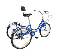 Adult Tricycle 7-Speed Foldable 3 Wheel JNPGVTCD with Storage Basket for Outdoor Sports