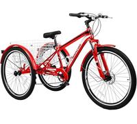 Adult Tricycle, 7-Speed Three-Wheel Cruiser with Shopping Basket for Comfortable Riding and Convenient Shopping
