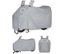 Adult Tricycle Cover Electric Tricycle Covers, Straps Reflective Storage, All-Weather Quad Cover,Wind,dust,Sun,rain and Snowproof,with Storage Bag(Gray,1.65m/64.9in)