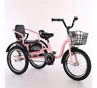 Adult Tricycle Three Wheel Bike 3 Wheel Bikes, Tricycle 16/18 Inch 3 Wheel Bikes Cruise Bicycles Comfortable Two-Seater, Three-Wheeled Bicycles Cruise Trike With Shopping Basket For For Kids Boys