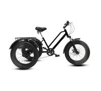 Adult Tricycle with 7-Speed Gear, All-Terrain Fat Tires, Includes Shopping Baskets & Mudguards for Outdoor Picnics and Errands