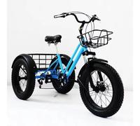 Adult Tricycle with 7-Speed Gear, Fat Tire Design for Stability, Includes Large Basket for Convenient Shopping and Leisure Rides