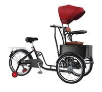 Adult Tricycle with Front Seat, Removable Canopy and Guardrail, Pedal-Powered Rickshaw Bike, 3-Wheel Stability for Leisure and Transport