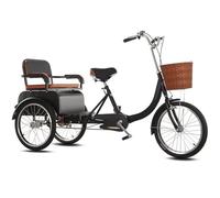 Adult Tricycle with Pedals, Hidden Storage, Sensitive Dual Brakes, Tandem Back Seat for Seniors, 3-Wheel Cruiser JNPGVTCD