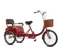 Adult Tricycle with Pedals, Hidden Storage, Sensitive Dual Brakes, Tandem Back Seat for Seniors, 3-Wheel Cruiser JNPGVTCD