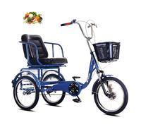 Adult Tricycle with Rear Basket, Lightweight Commuter JNPGVTCD for Seniors, Comfortable Seat Exercise and Shopping