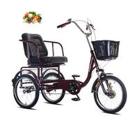 Adult Tricycle with Rear Basket, Lightweight Commuter JNPGVTCD for Seniors, Comfortable Seat Exercise and Shopping