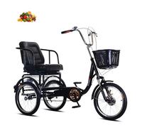 Adult Tricycle with Rear Basket, Lightweight Commuter JNPGVTCD for Seniors, Comfortable Seat Exercise and Shopping