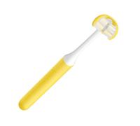 Adult Triple Sided Oral Cleaning Toothbrush with 3 Brush Heads | PP One Piece Moulding, Ergonomic Non Slip Handle, Easy Molar Access, for Home Travel Hotel Use