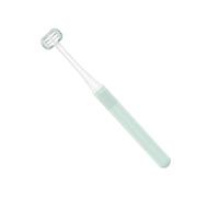 Adult Triple Sided Toothbrush for Teeth and Gumline Cleaning | 3 Brush Heads, Wrap-around Arc Design, PP One-piece Build, Green Handle for Home Use