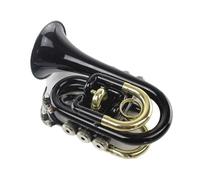 Adult Trumpets Bb B-flat Pocket Trumpet Palm Trumpet Instrument With Hard Case Cloth And Gloves Black Lacquer With