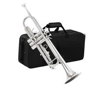 Adult Trumpets Bb Standard Trumpet Set Beginner Brass Trumpet Silver Trumpet Instrument With Hard Case 7C Blowpiece Gloves