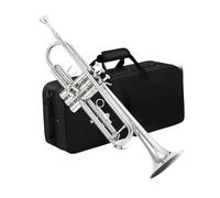 Adult Trumpets Bb Standard Trumpet Set Brass Trumpet For Beginners Silver Trumpet Instrument With Hard Case 7C Blowpipe Gloves