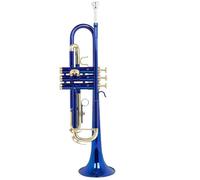 Adult Trumpets Bb Tone Blue Trumpet Instrument Brass Body Colorful Gold Key Trumpet With Pressure Valve Accessories(B)