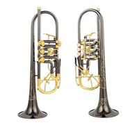 Adult Trumpets Bb Trumpet Rotary Valve Type B Flat Brass Flat Key Professional Trumpet Musical Instruments Black Nickel Gold