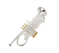 Adult Trumpets Beautiful Professional Trumpet Bb Tune Brass Gold Plated Surface Professional Music Instruments With Case(Silver)