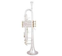 Adult Trumpets Music Lovers Bb Trumpet B Flat Brass Silver Plated Professional Trumpet Musical Instruments Gold(Silver)