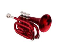 Adult Trumpets Professional Beginner Trumpet Bb Flat Brass Material Wind Instrument With Gloves Cloth Carrying Case(Red)