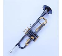 Adult Trumpets Professional Black Gold-plated Music Trumpet Bb B Brass Instrument With Gloves And Box