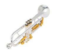 Adult Trumpets Silver-plated Trumpet Instrument Bb Flat Three-tone Trumpet Beginner Professional Performance Instrument(A)