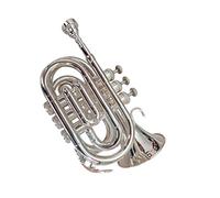Adult Trumpets Standard Professional Palm Trumpet Pocket Trumpet Palm Trumpet Trumpet Bb Trumpet Instrument(Silver)