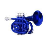 Adult Trumpets Standard Trumpet Set Bb Flat Brass Material Wind Instrument With Gloves Cloth Carrying Case(Blue)