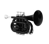 Adult Trumpets Standard Trumpet Set Bb Flat Brass Material Wind Instrument With Gloves Cloth Carrying Case(Black)