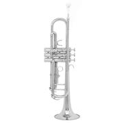 Adult Trumpets Trumpet Bb B Flat Brass Silver-Painted Beautiful Durable Musical Instrument With Gloves Strap Case(A)