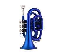 Adult Trumpets Trumpet Brass Instrument Standard Brass Trumpet Bb Flat Brass Material Wind Instrument(DEEP BLUE)
