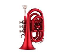 Adult Trumpets Trumpet Brass Instrument Standard Brass Trumpet Bb Flat Brass Material Wind Instrument(Red)