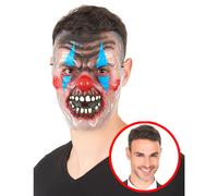 Adult Two-Tone Scary Clown Transparent Mask