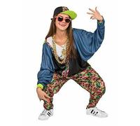 Smiffys 80s Hip Hop Costume, Patterned with Jacket, Trousers & Hat, 1980's Fancy Dress, 1980s Dress Up Costumes