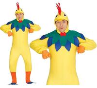 Adult Unisex Cockerel Fancy Dress Costume Men's Ladies Bird Hen Chick Outfit fg