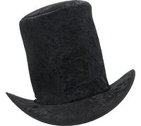 Adult Unisex Fancy Party Accessory Victorian Old England Velvet Top Hat Black UK