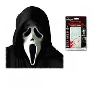 Adult Unisex Official Scream/Ghost Face Mask with Hood + Voice Changer : Halloween Fancy Dress Accessory Set