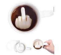 Adult Up Yours Mug 3D Middle Finger Surprise Rude Coffee Cup Ceramic Funny Prank 350ml