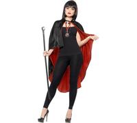 Adult Vampire Kit Cape Cane Medallion Halloween Fancy Dress Set