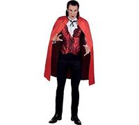 Adult Vampire Reversible Black Red Cape Dracula Halloween One Size