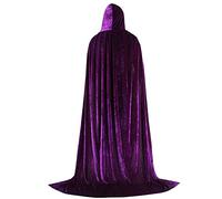 Adult Velvet Maxi Hooded Cloak Full Length Fancy Cape Lord Voldemort,Grim Reaper, Vampire Party Halloween Costumes;170cm/67inches