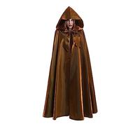 Adult Velvet Maxi Hooded Cloak Full Length Long Cape Fancy Cape Lord Voldemort,Grim Reaper, Vampire Party Halloween Costumes;170cm/67inches (#2:Brown)