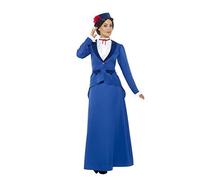 Adult Victorian Edwardian Nanny Blue Fancy Dress Costume Book Day UK 8-26