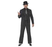 Smiffys Vintage Gangster Boss Costume, Black, L - Size 42inches-44inches