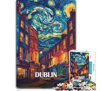 Adult Vivid Jigsaw Puzzle, Dublin Starry Night Cityscape, 500 PCS | Colour and shape sorting - a simple way to organise the image alone or together.