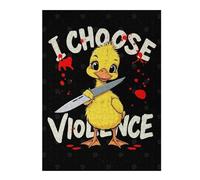 Adult Vivid Jigsaw Puzzle, Duck with Knife - I Choose Violence, 500 PCS