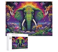 Adult Vivid Jigsaw Puzzle, Fantasy Elephant Parade, 500 PCS