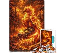 Adult Vivid Jigsaw Puzzle, Fiery Phoenix in A Burning Forest, 1000 PCS