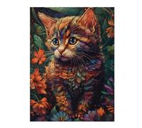 Adult Vivid Jigsaw Puzzle, Floral Whimsy A Cat's Tale, 500 PCS