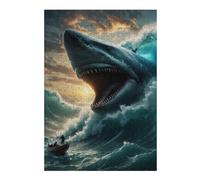 Adult Vivid Jigsaw Puzzle, Megalodon Attack, 300 PCS