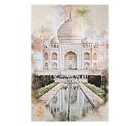 Adult Vivid Jigsaw Puzzle, Taj Mahal in Watercolor, 1000 PCS | Jigsaw Puzzle Gift: festive puzzle present, solo or shared puzzle time.